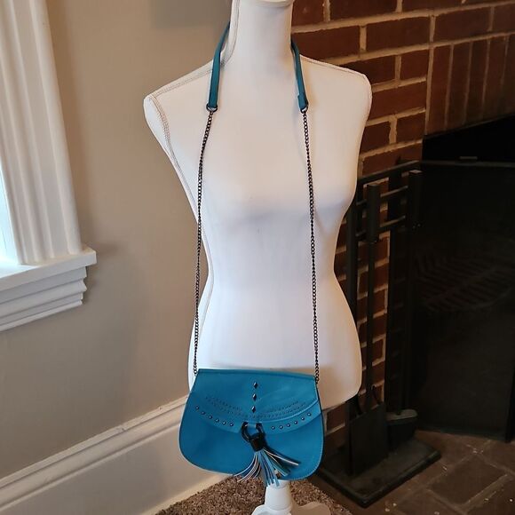 Danielle Nicole's Blue Studded Shoulder Bag - Picture 8 of 10